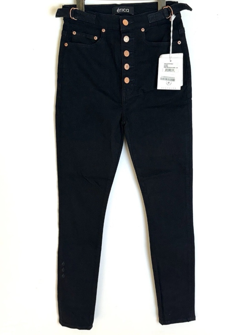 Anthropologie Ètica Cindy Black Skinny High Rise Button Fly Jeans 27 NWT⭐️